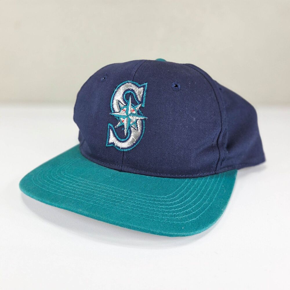 Vintage 90s Seattle Mariners Navy Teal Outdoor Cap Snapback